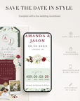 FLORA Online Digital Save the Date - Olive & Burgundy