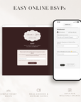 Old Money Online Digital Wedding Invitation with RSVP