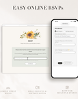MARISOL Sunflowers Online Digital Wedding Invitation with RSVP