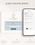Beach Themed Canva Wedding Website Template with Online RSVP