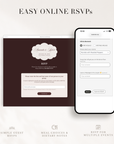 Old Money Wedding Website Template for Canva with RSVP