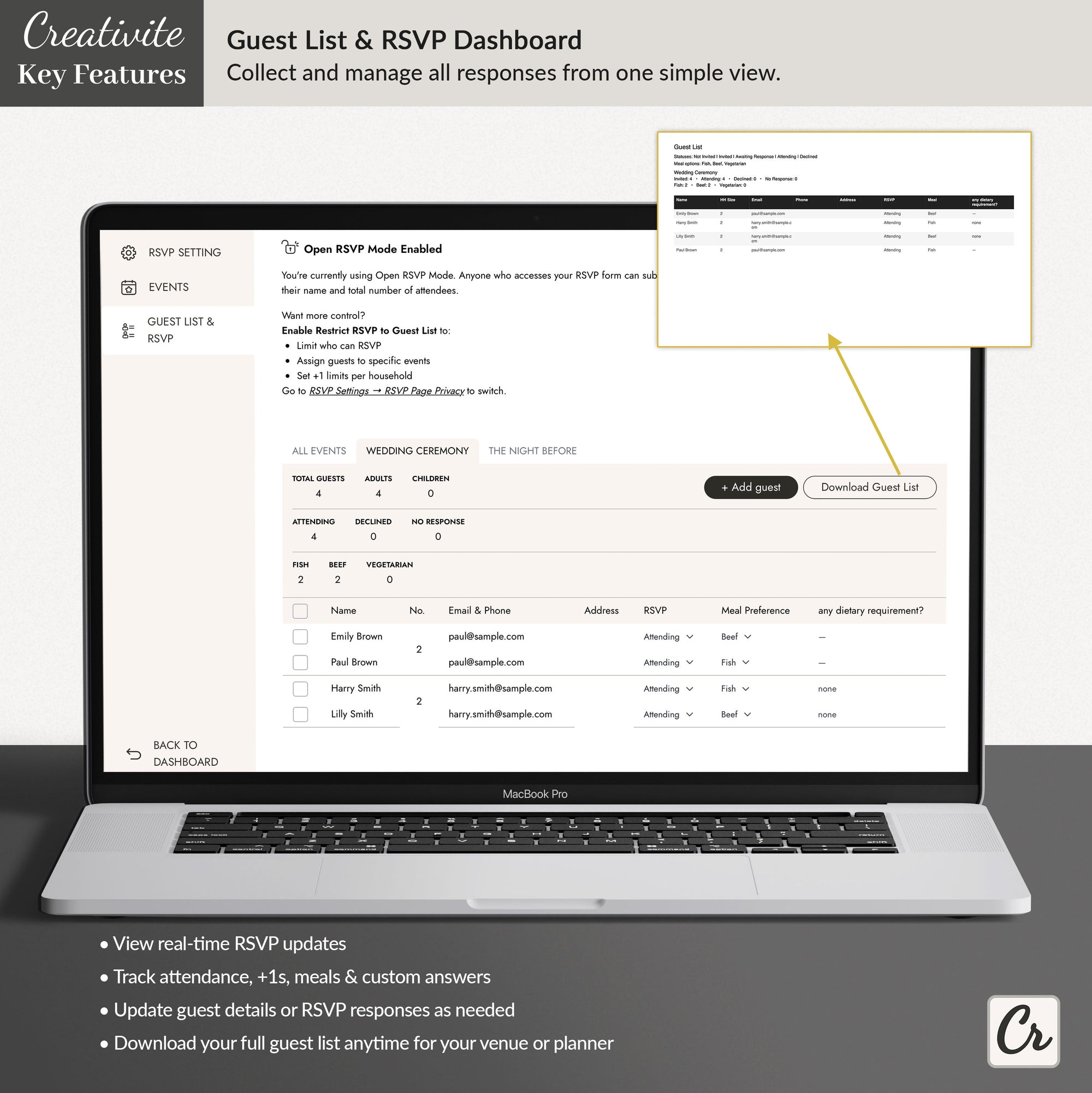 Online Wedding RSVP Page – Collect RSVPs & Track Guests
