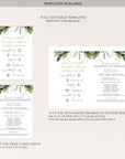 PALMA Tropical Wedding Program Fan Template