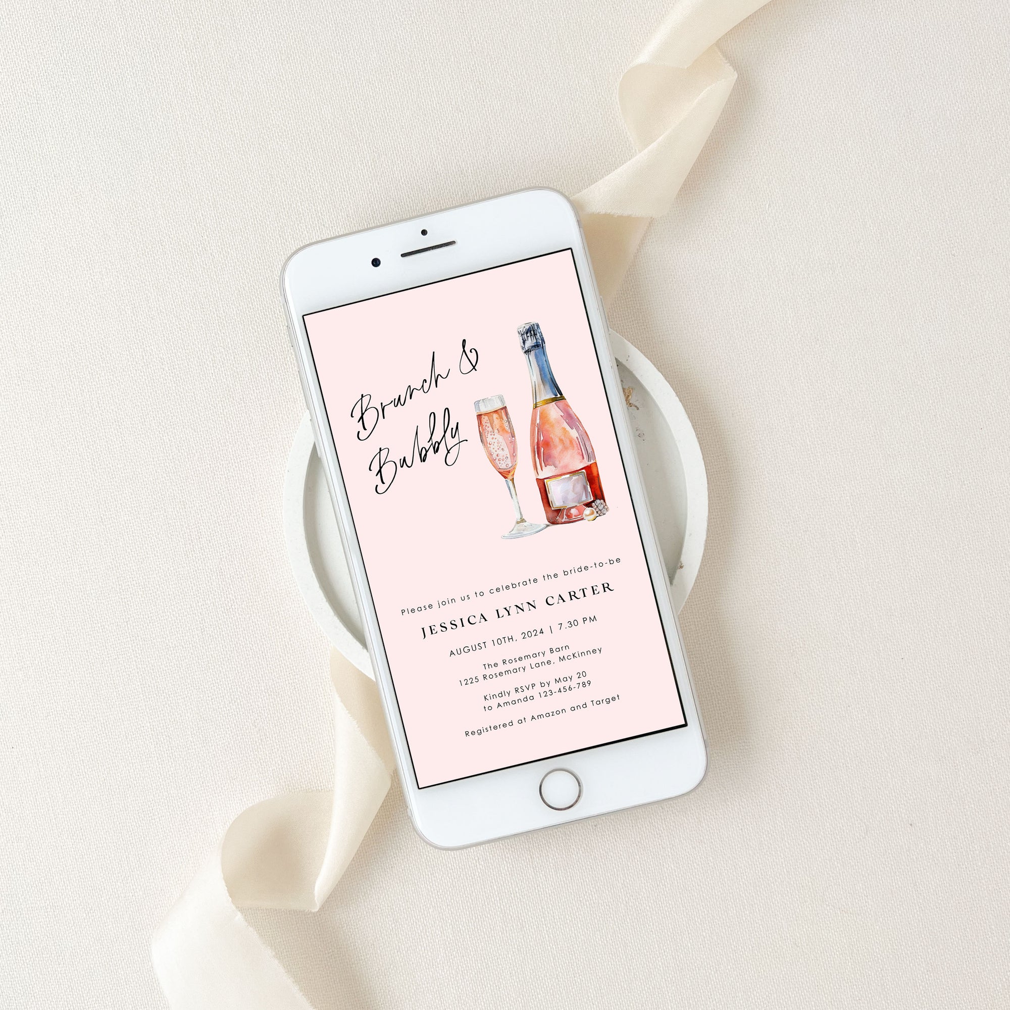Brunch & Bubbly Bridal Shower Invitation Evite