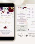Rossella | Burgundy Electronic Wedding Invitation