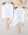 PALMA Tropical Wedding Program Fan Template