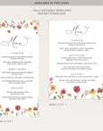 APRIL Wedding Table Menu Cards Template