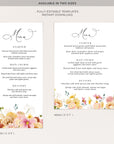 JUNE Wedding Table Menu Cards Template