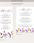 CHLOÉ Floral Wedding Table Menu Cards Template