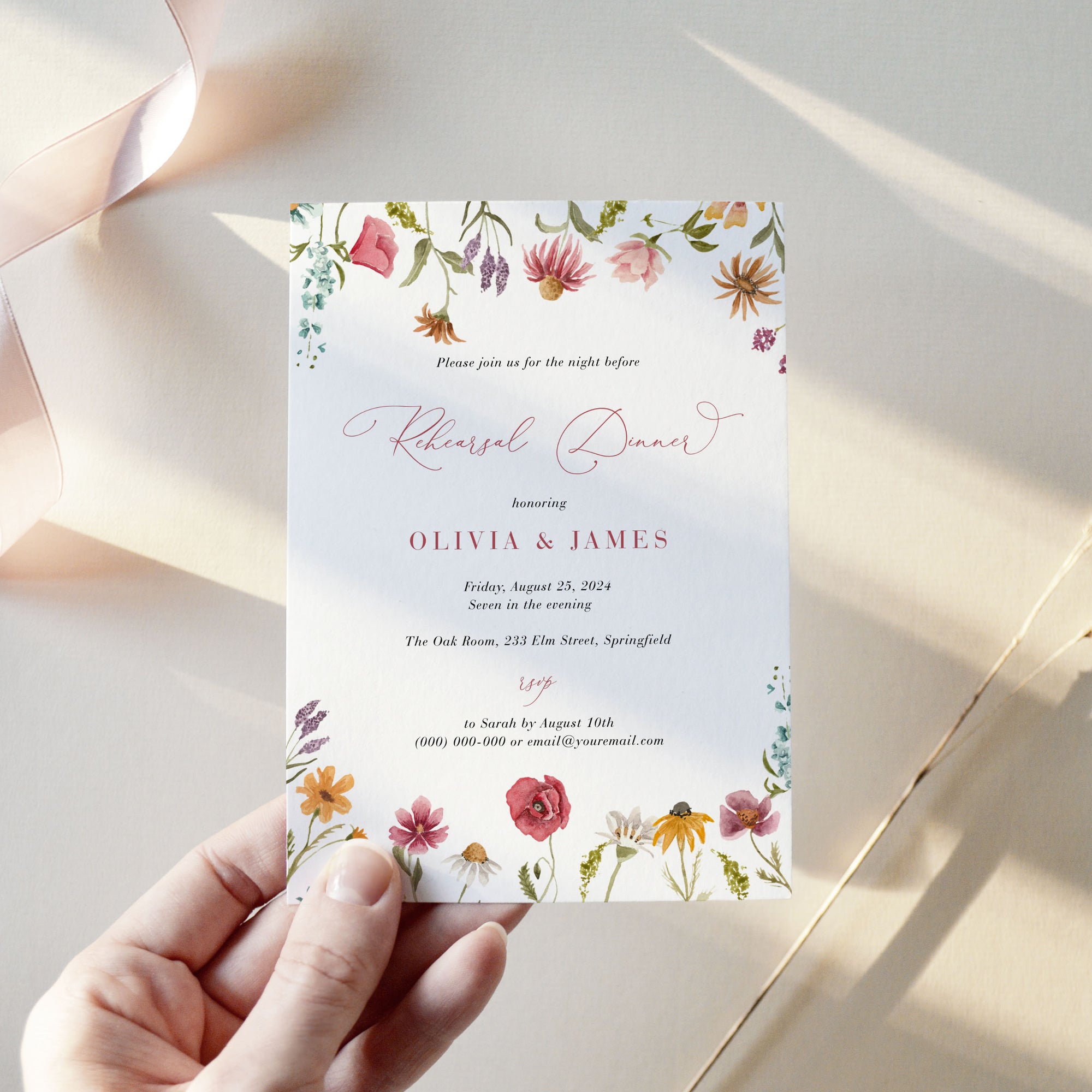 APRIL Printable Invite to Rehearsal Dinner
