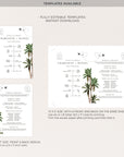 KONA Palm Trees Wedding Program Fan Template