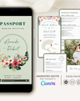 Tropical Passport Wedding Invitation Video Template