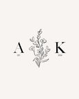 AMELIA Rustic Floral Monogram Logo