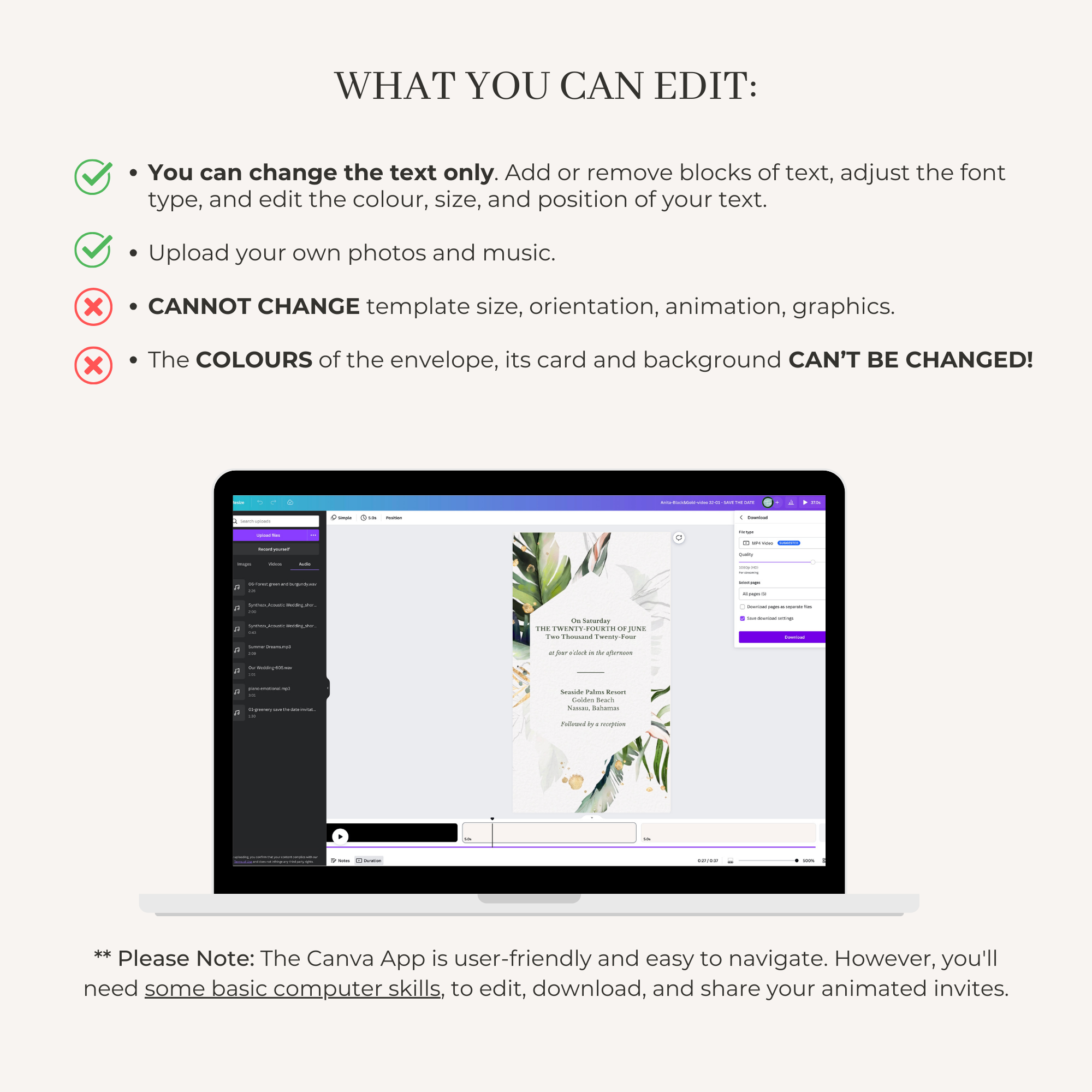 PALMA Tropical Wedding Invitation Video Template