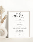 ELLA Bar Menu Wedding Sign Template