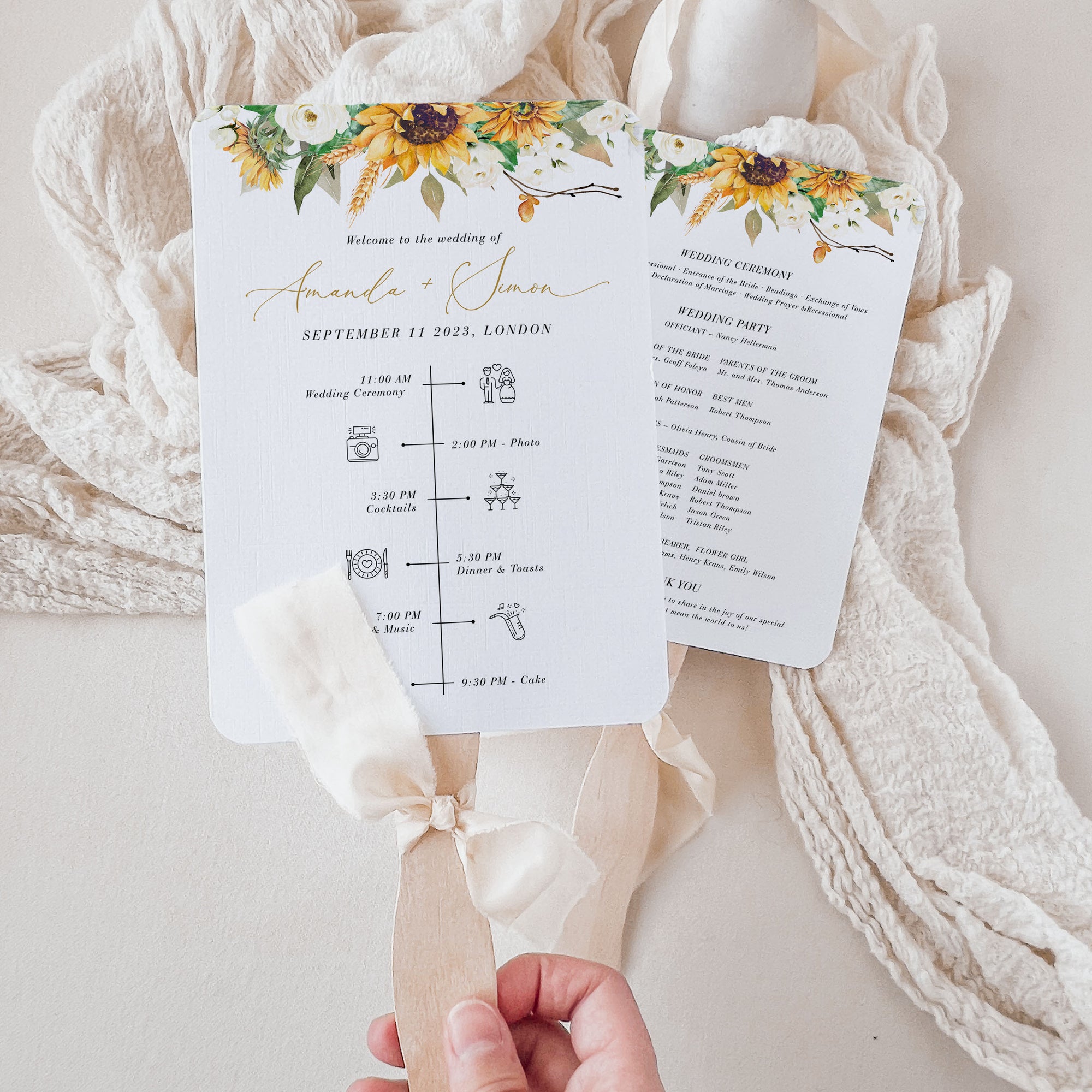 MARISOL Wedding Program Fan Template