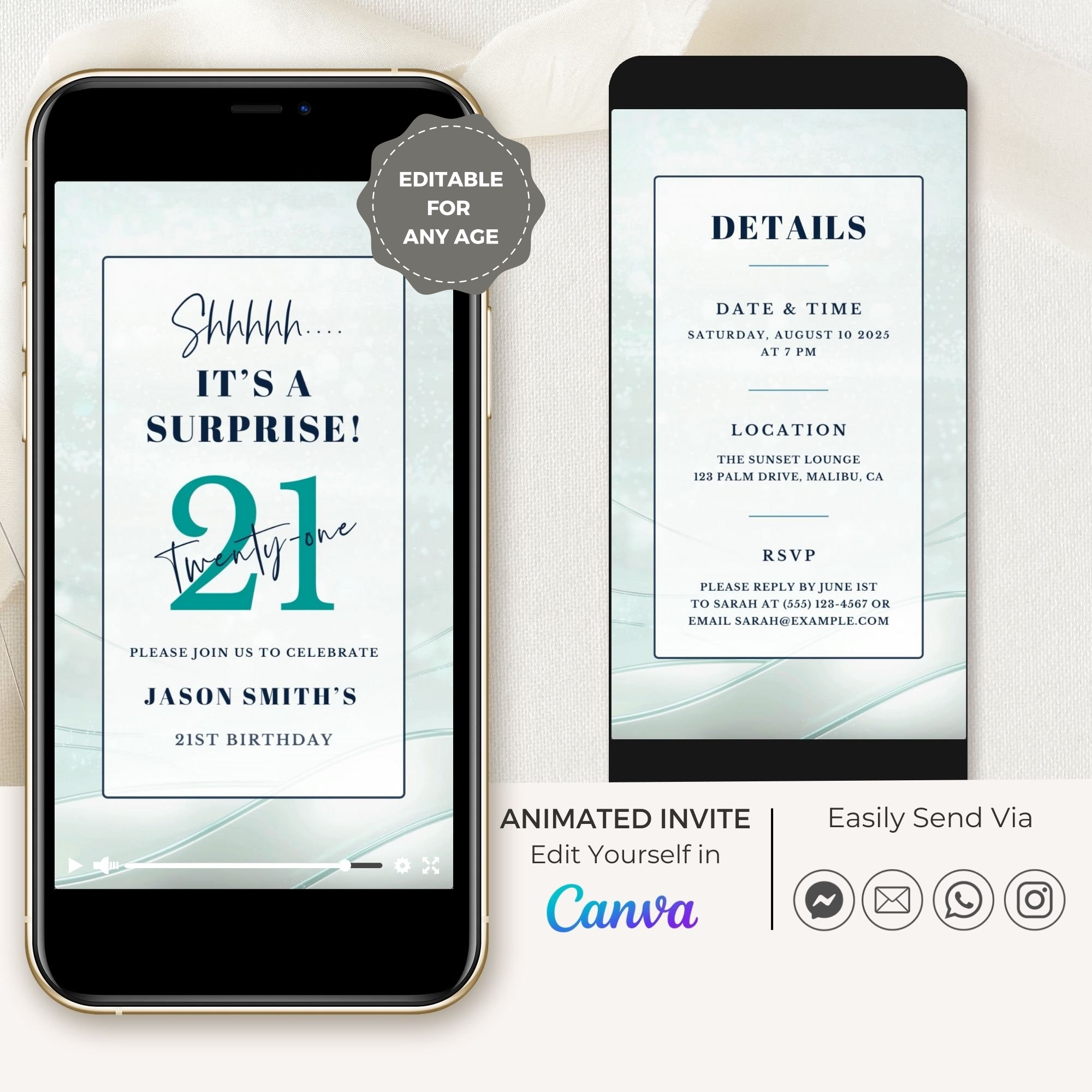 VIBE Birthday Invitation Video Mint