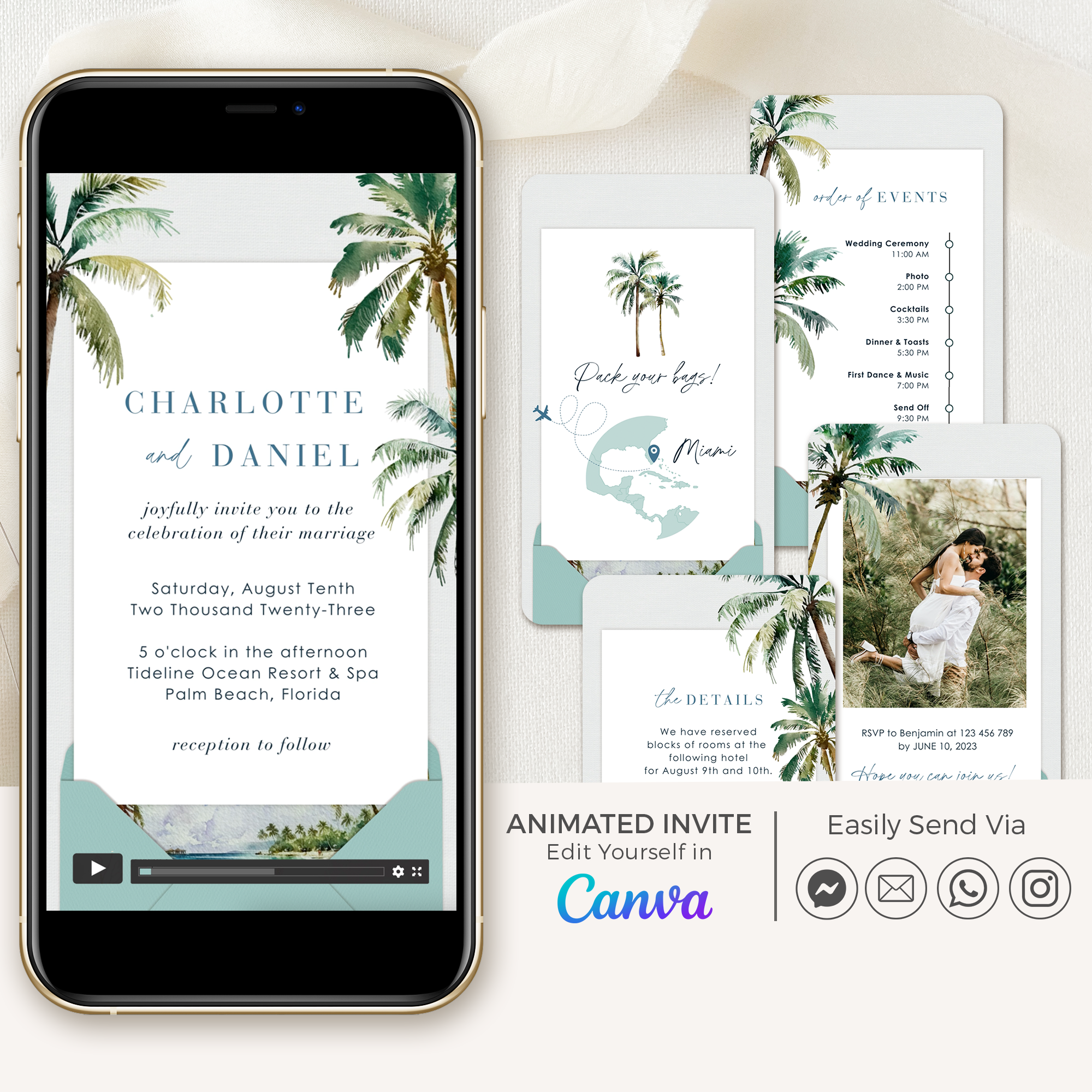ISLA Boarding Pass Wedding Invitation Video Template