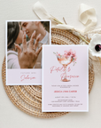 Petals and Prosecco Bridal Shower Card Template