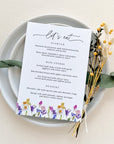 CHLOÉ Floral Wedding Table Menu Cards Template