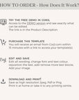 PALMA Tropical Wedding Program Fan Template