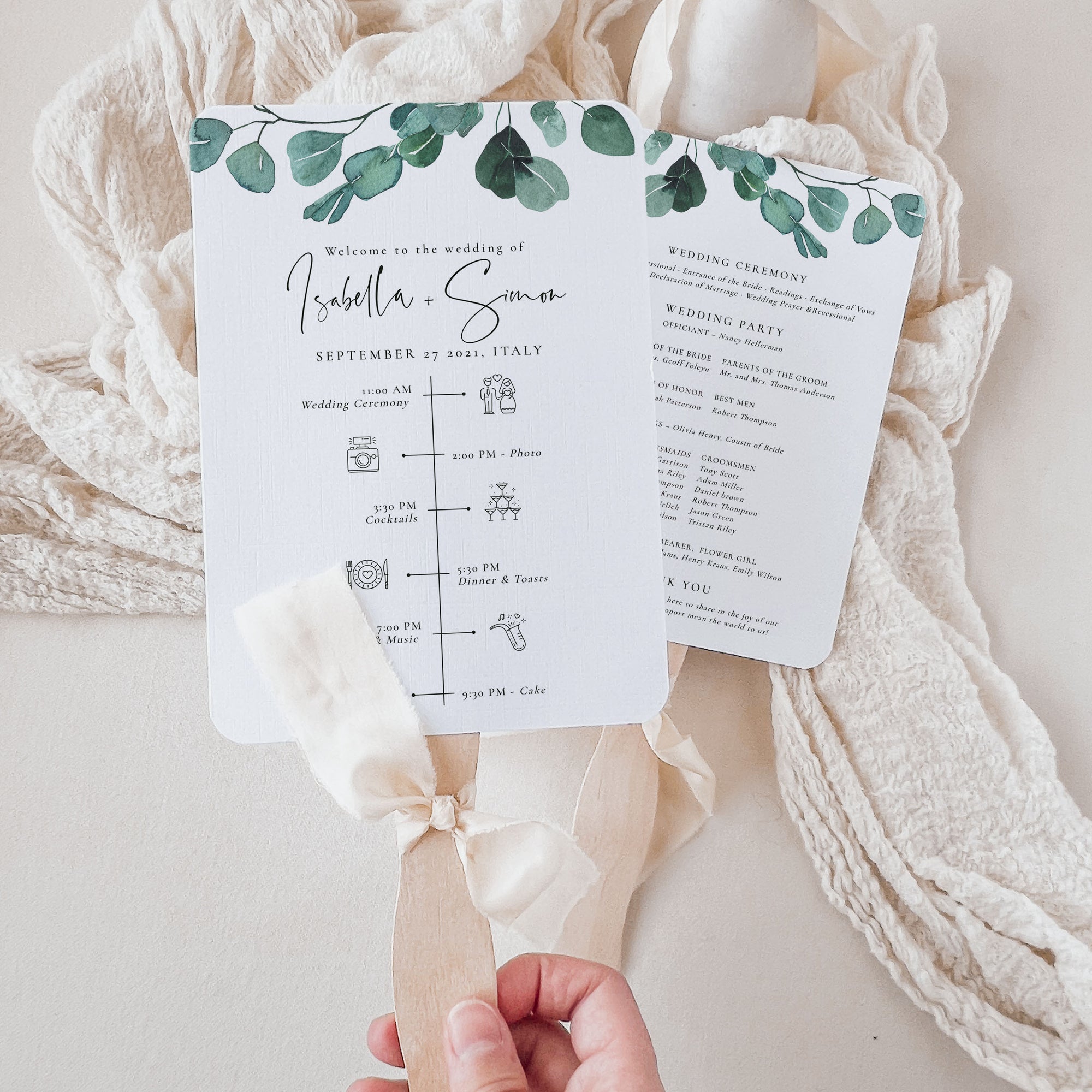 LUISA Wedding Ceremony Program Fans Template