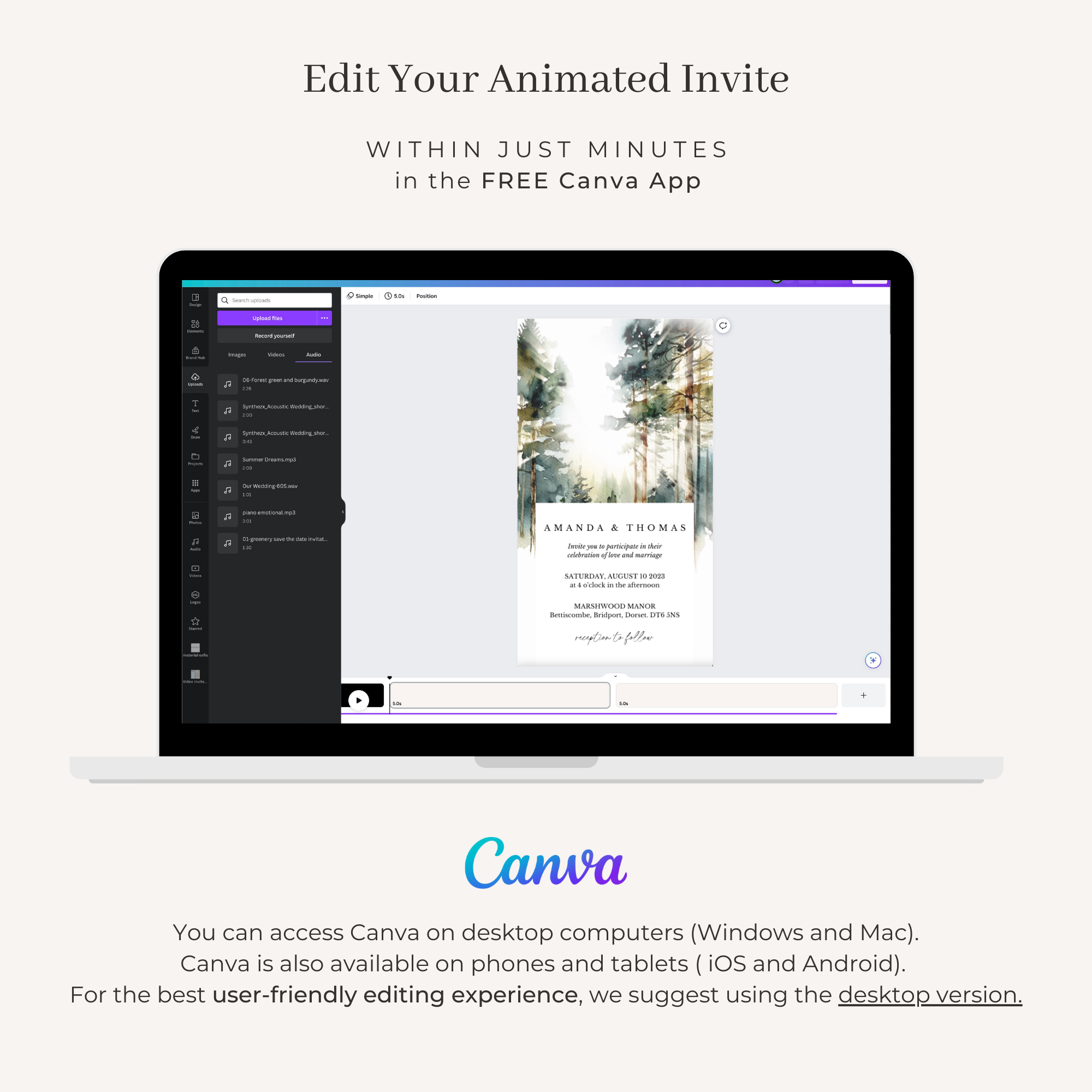 GAIA Forest Wedding Invitation Video Template