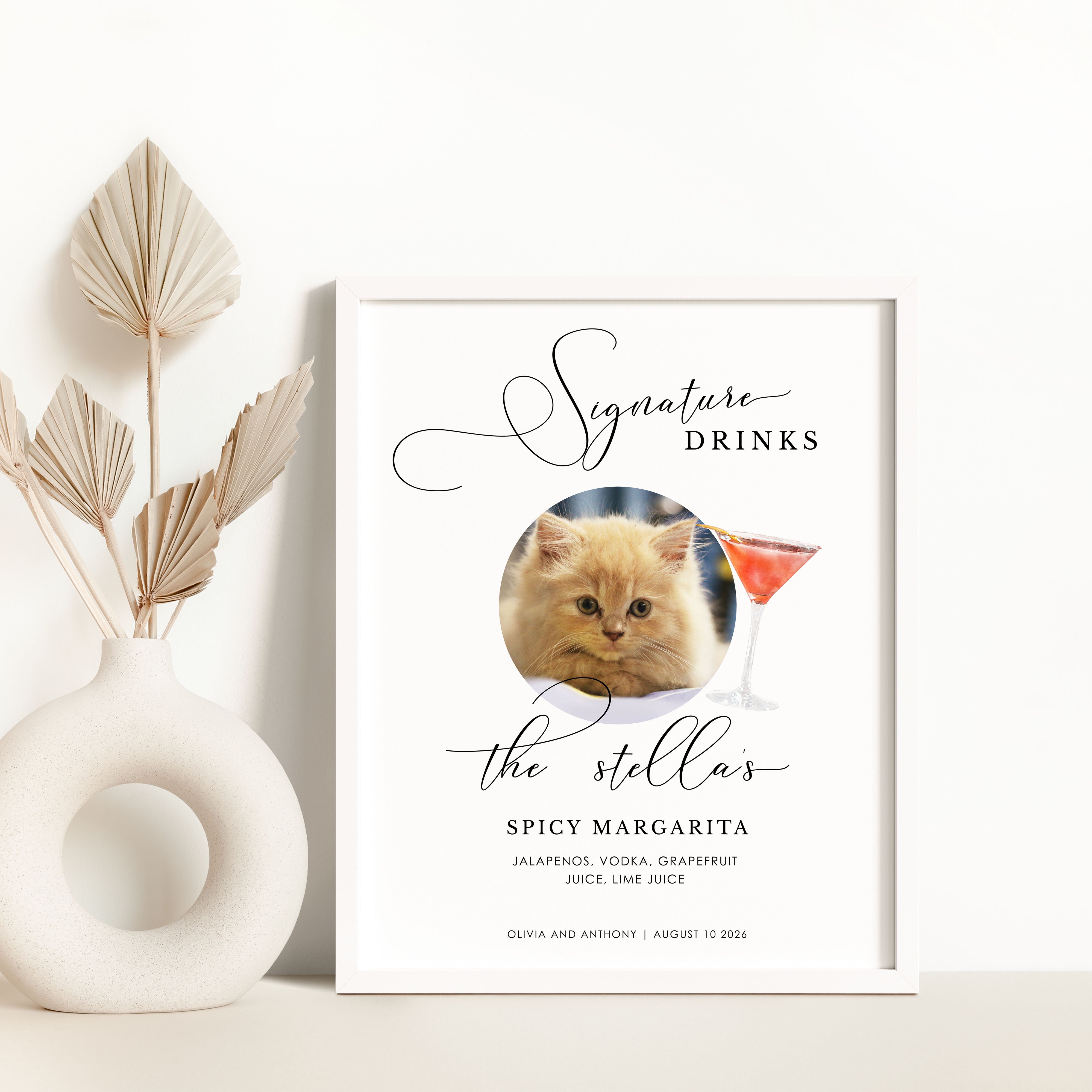 ELLA Printable Signature Drink Sign with Dog – Creative Things Studio