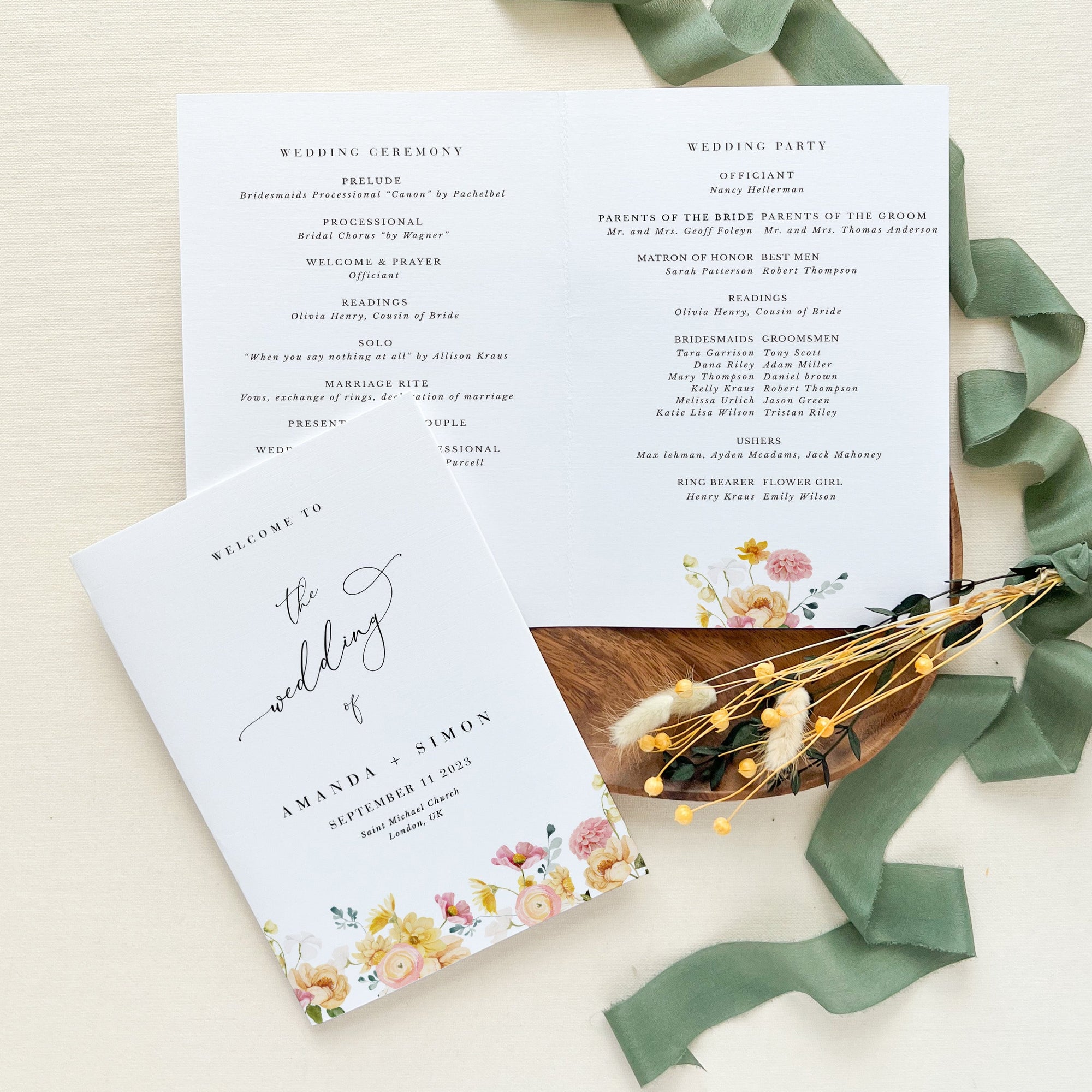 JUNE Wedding Program Template
