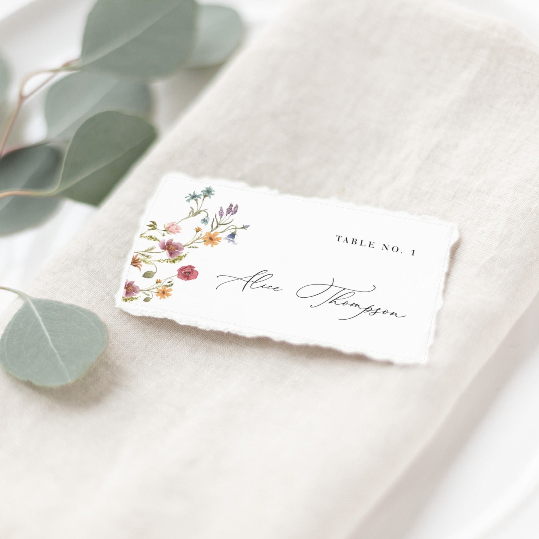 APRIL Wedding Place Card Template