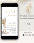 Pearls and Prosecco Bridal Shower Card Digital