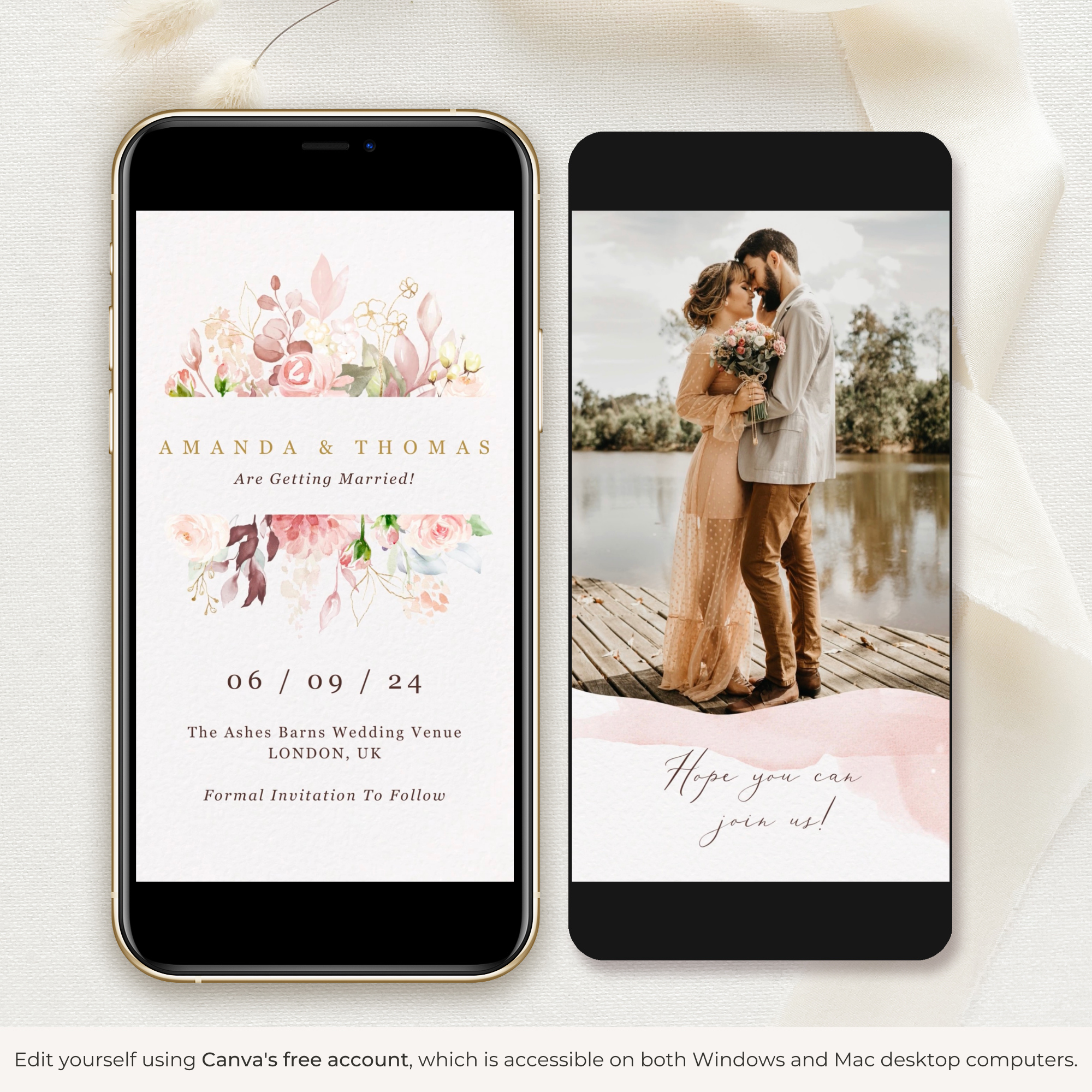 FIORELLA Romantic Wedding Save the Date Video Template