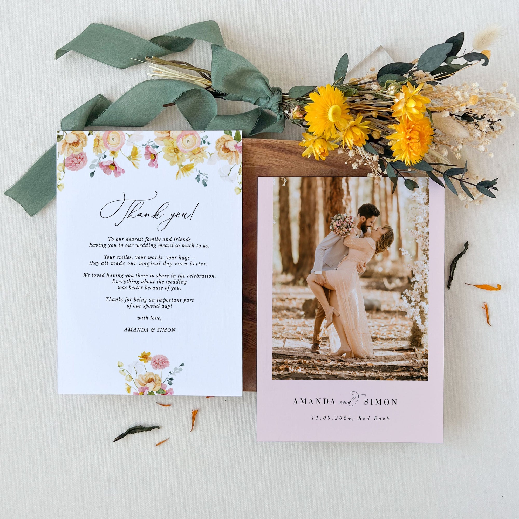 JUNE Wedding Thank You Card Printable