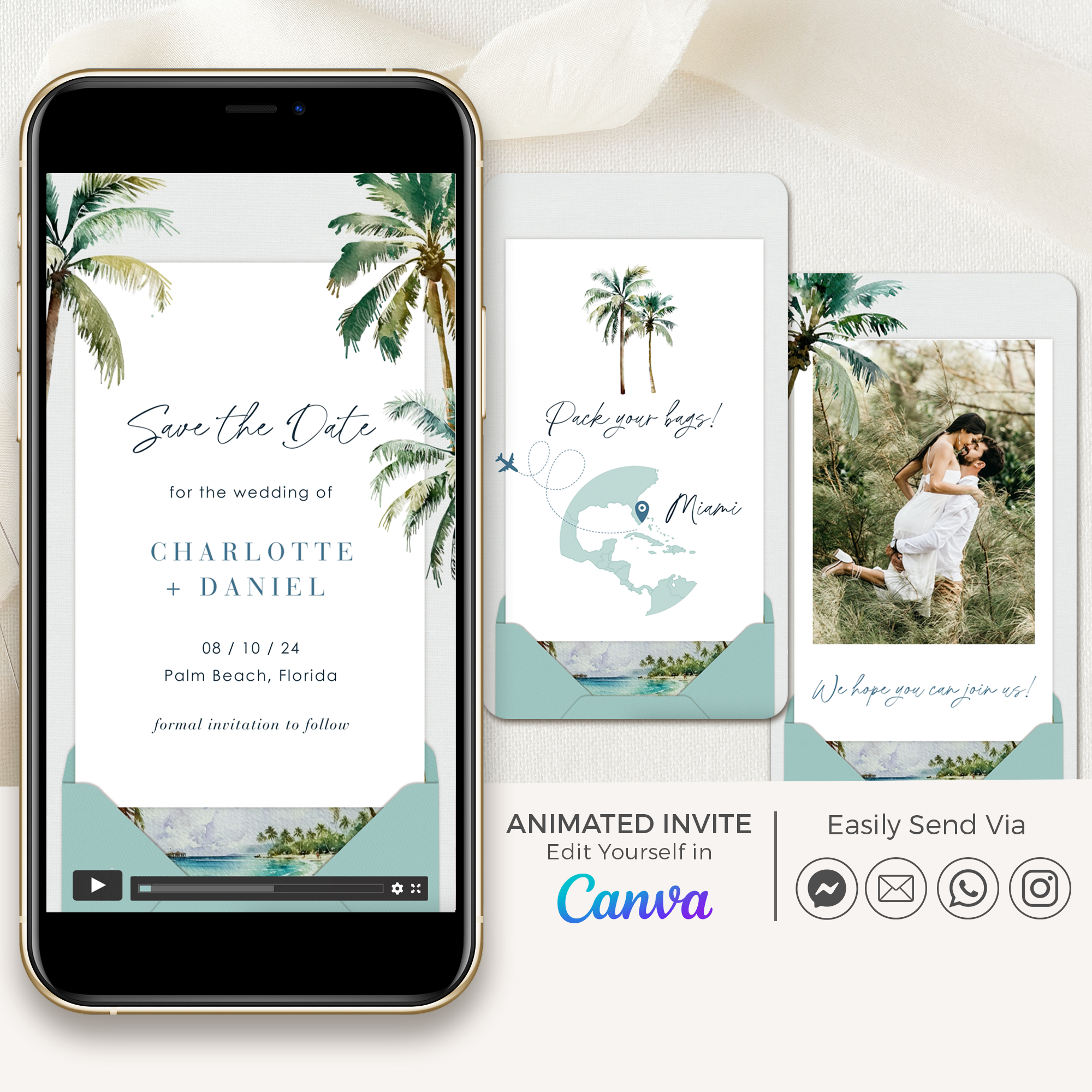 ISLA Boarding Pass Save the Date Video Template