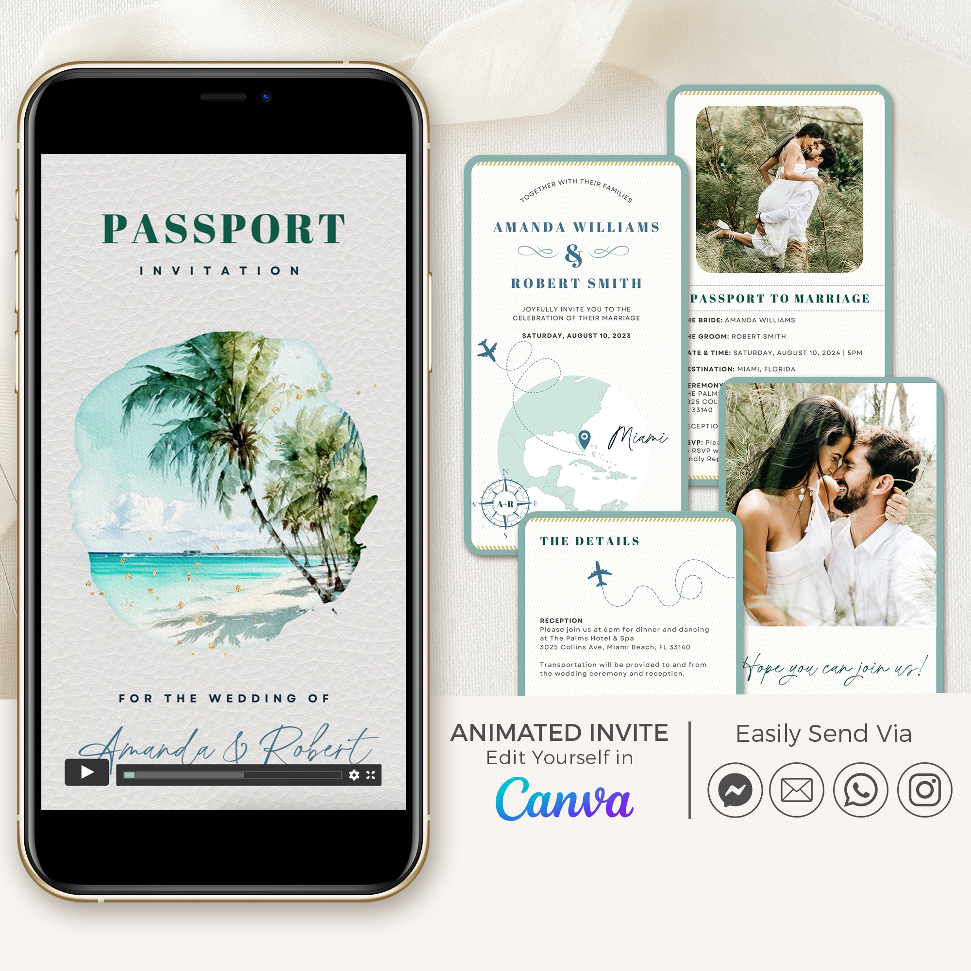 ISLA Passport Wedding Invitation Video Template