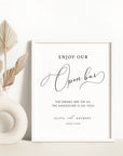 ELLA Open Bar Wedding Sign Template