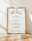 ELLA Bar Menu Wedding Sign Template