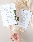 KONA Palm Trees Wedding Program Fan Template