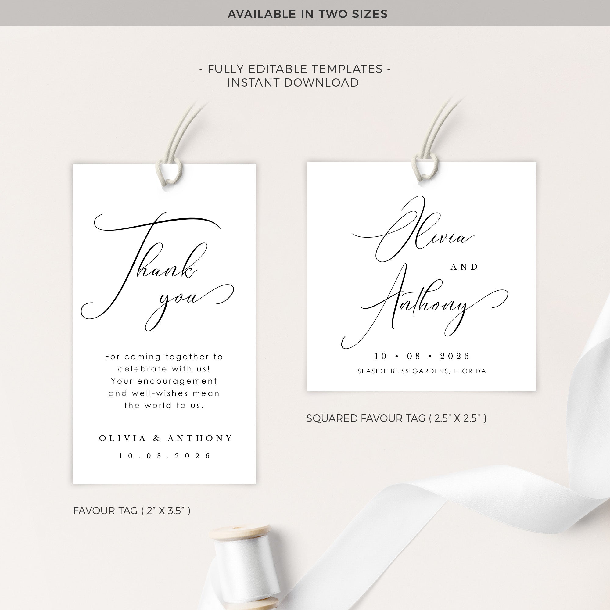 ELLA Printable Wedding Favour Tags