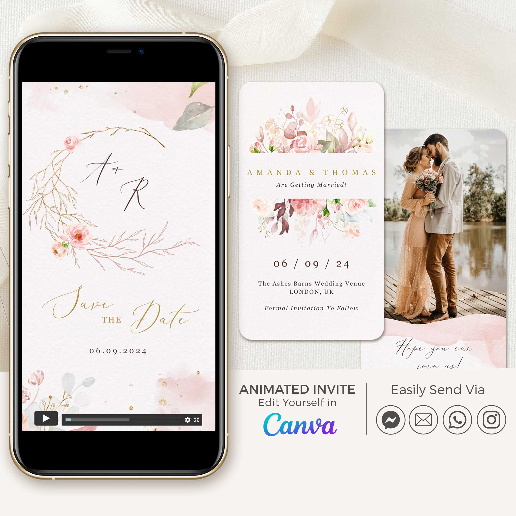 FIORELLA Romantic Wedding Save the Date Video Template
