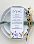 CHLOÉ Floral Wedding Table Menu Cards Template