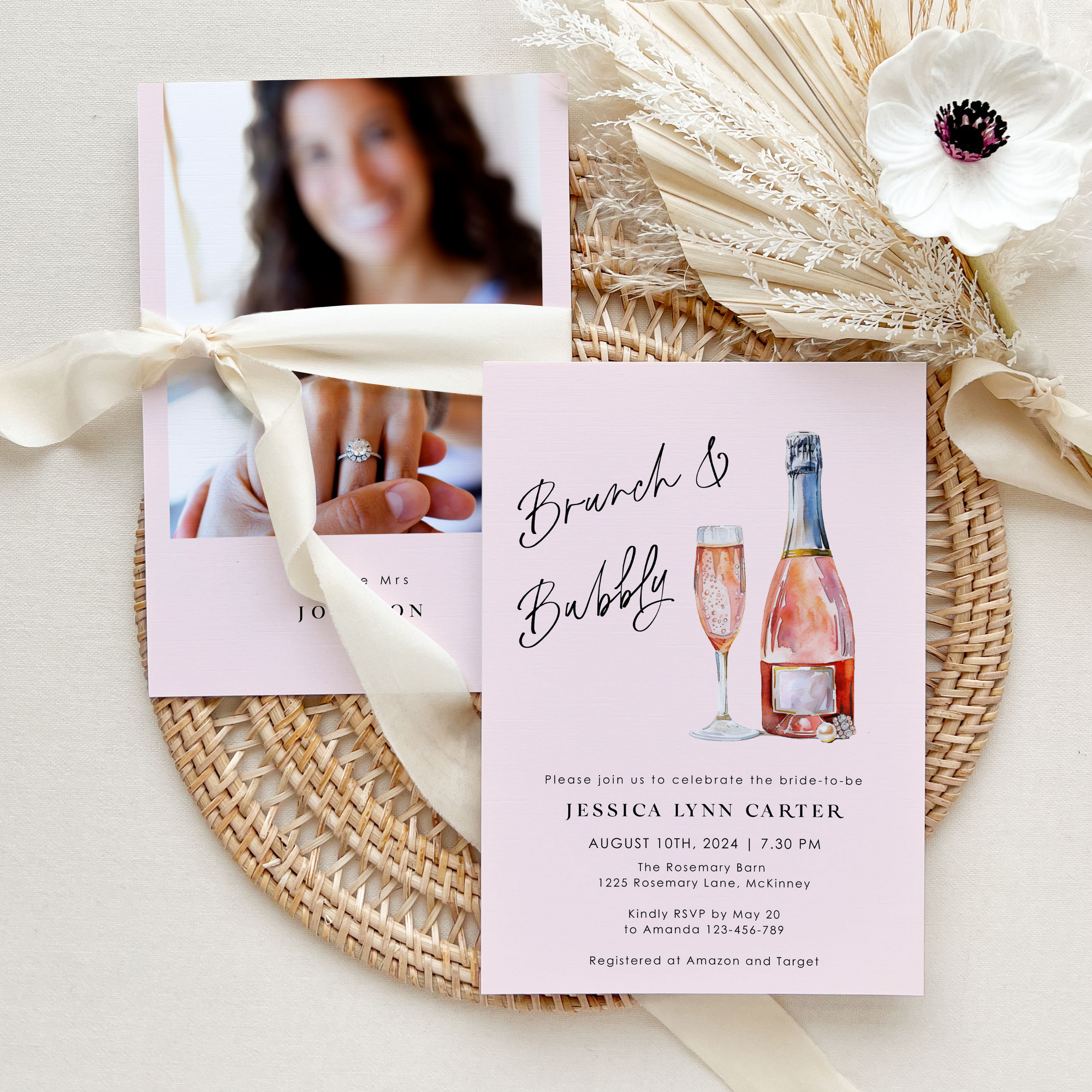 Brunch & Bubbly Bridal Shower Invitation Template