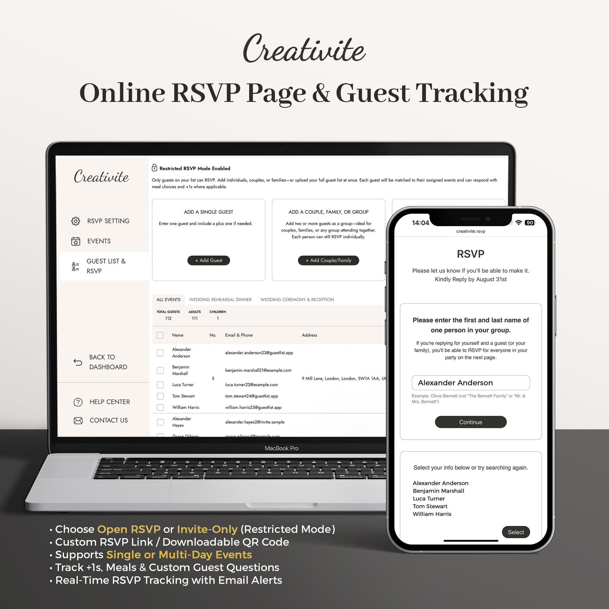 Online Wedding RSVP Page – Collect RSVPs & Track Guests