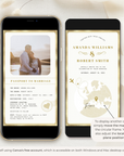 Passport Wedding Invitation Video Template - White & Gold