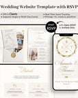 SOFIA Destination Wedding Website Template for Canva with RSVP