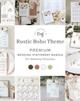 LAUREL Boho Wedding Stationery Template Bundle