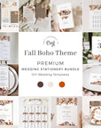 MARIGOLD Boho Fall Wedding Invitation Bundle Template