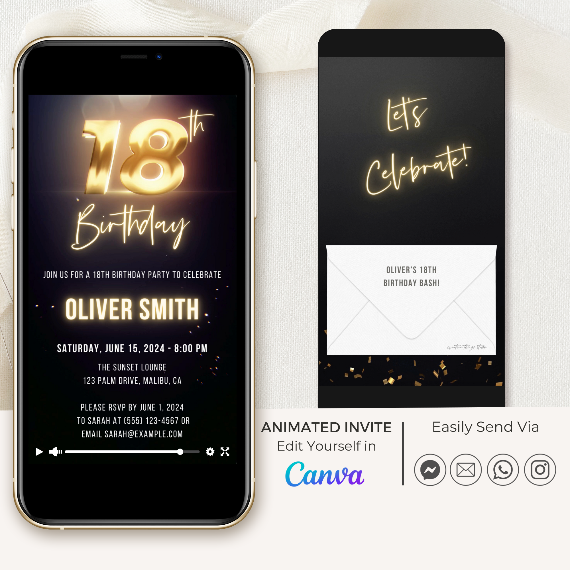 GLEAM Animated Birthday Invitation Video