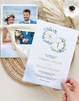 AZZURRA Dusty Blue Wedding Invitation Card Template