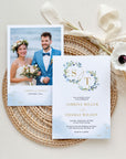 AZZURRA Dusty Blue Wedding Invitation Card Template